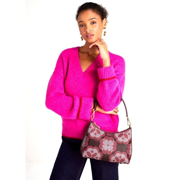 New Kate Spade Spade Flower Monogram Coated Canvas Medium Crossbody Garner Rose - Picture 3 of 6